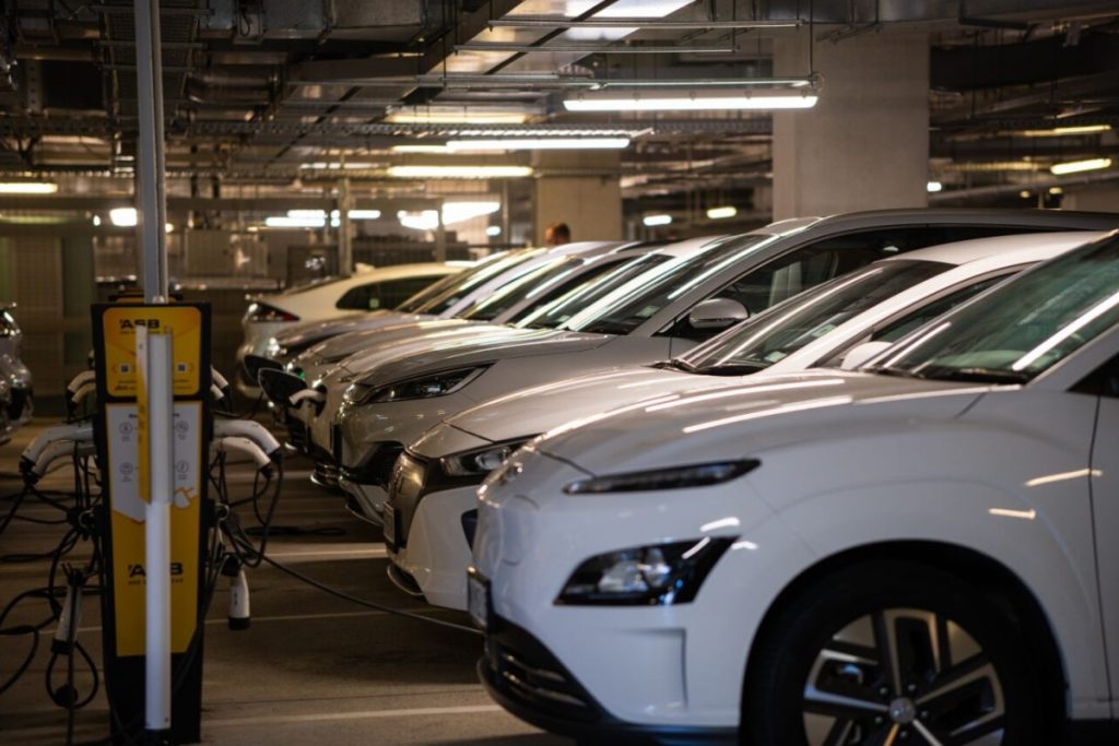 EVs in an underground carpark